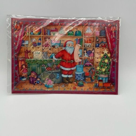 New German Advent Calendar Richard Selmer Verlag Paper Santa Claus Bag List Toys - Picture 2 of 9